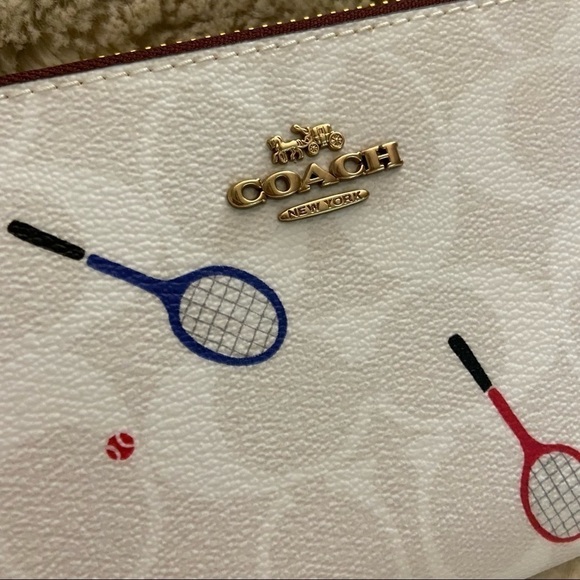 Coach Tennis Racquet Long Zip Around Wallet In Signature White Canvas, NWT - Picture 7 of 9